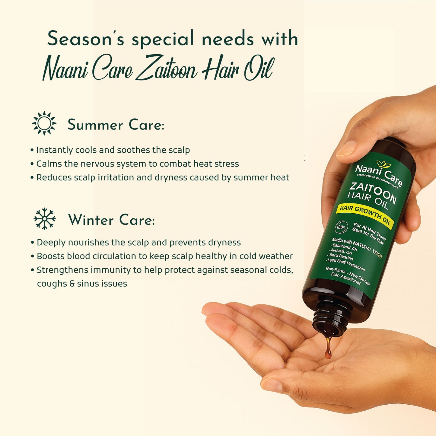 Zaitoon Hair Growth Oil | 100% Organic | 100ml