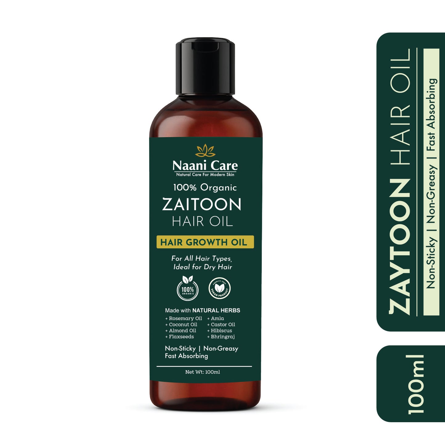 Zaitoon Hair Growth Oil | 100% Organic | 100ml