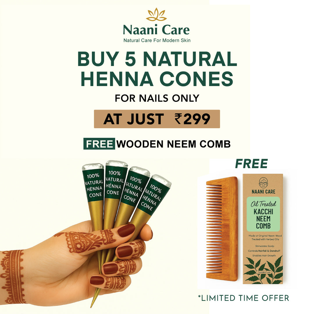 Nail Mehndi Cones - 100% Organic Cones - 15g each (Pack of 5)