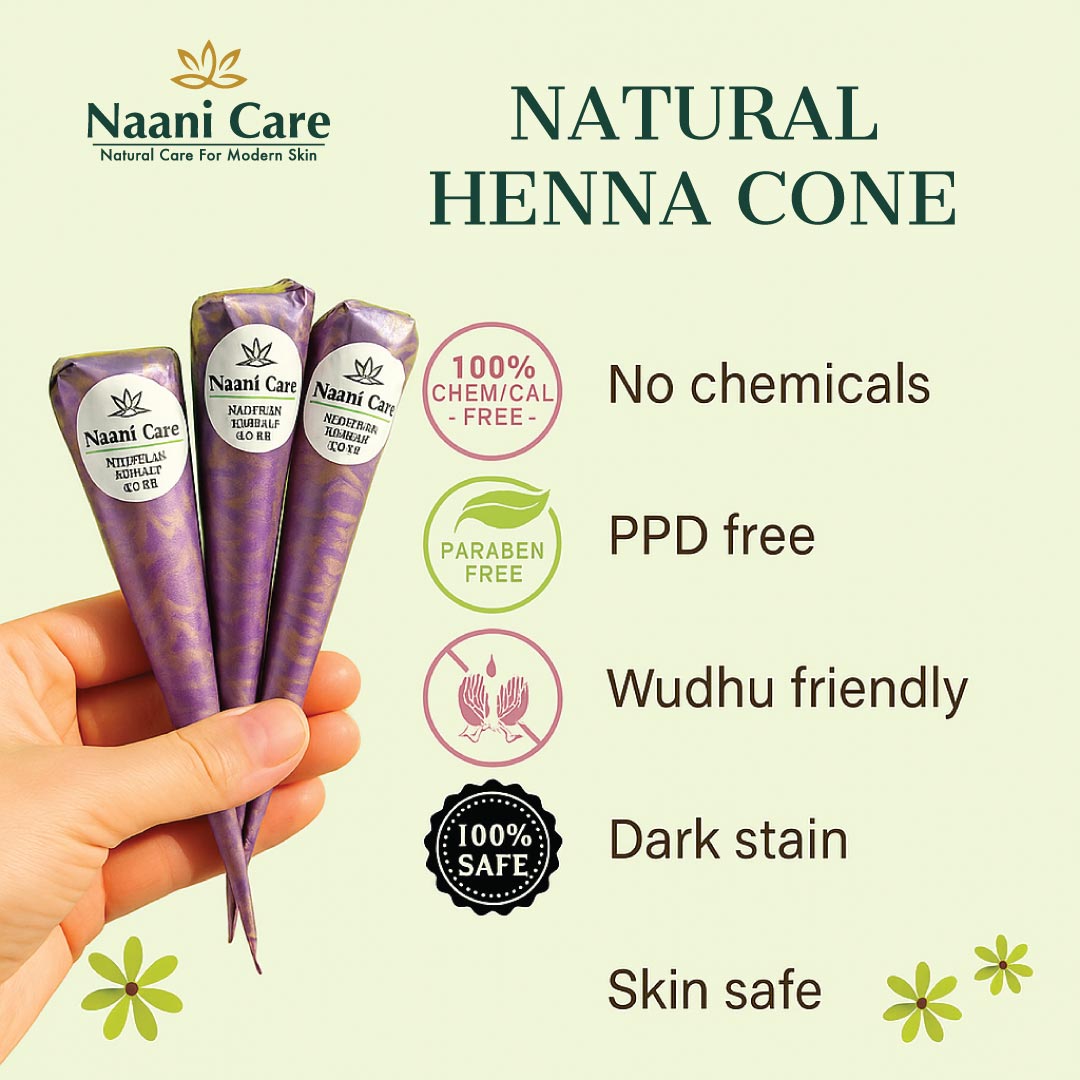 Nail Mehndi Cones - 100% Organic Cones - 15g each (Pack of 5)