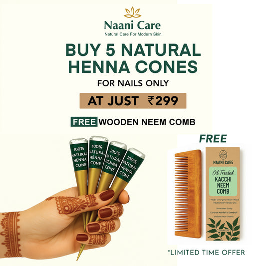 Nail Mehndi Cones - 100% Organic Cones - 15g each (Pack of 5)